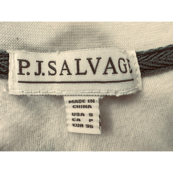 PJ Salvage Pajama Set Small White Black Snow Skiers Blue Snowflakes Winter NWOT - Picture 2 of 8